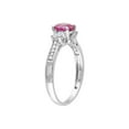 thumbnail image 2 of 1.40 Carat (Ctw) Lab-Created Pink and White Sapphire Three Stone Ring with Diamonds in 10k White Gold, 2 of 5