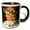 Black/White, variant on 3drose, Clapsaddle – Girl Wearing Holly Wreath, 11oz Two-tone Yellow Mug