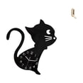 thumbnail image 1 of Reloj de pared acrílico con diseño de gato de dibujos animados y gancho plegable, moderno adorno decorativo colgante para sala de estar, baño y armari, 1 of 8