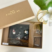 Coach CN047 Boxed Mini Wallet On A Chain In Signature Canvas With Snowman Print IN Black Multi