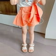 thumbnail image 6 of uublik Beach Skirts for Girls Orange Mini Skirts High Elastic Waisted Tiered Ruffle Skirt Size 3T-12, 6 of 6