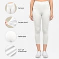 thumbnail image 5 of Hitime Capri Leggings Pants for Women Plus Size Super Soft Stretchy Capri Length Yoga Workout Pants, White 2XL-3XL, 5 of 8