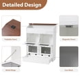 thumbnail image 4 of JOIVI Large Potato Storage Wood Bin, Wooden Bread Storage Bins with Removable Drawer & 4 Doors, 31'' Onion Organizer with Grocery Section, Vegetable Organization Cabinet for Kitchen, White, 4 of 9