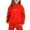 Red, variant on lnmuld Two Piece Outfits Stylish Girls Winter Outfits Set Printed Hooded Sweatshirt Ensemble for Casual Wear with Easy Care Instructions Solid Color Size:7-8 Years