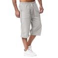 thumbnail image 2 of Glisme Trouser For Mens Mid Waist Spring And Summer Sweatpants Jogging Loose Beach Capri Pants Retro Clothes 3Xl Grey, 2 of 5