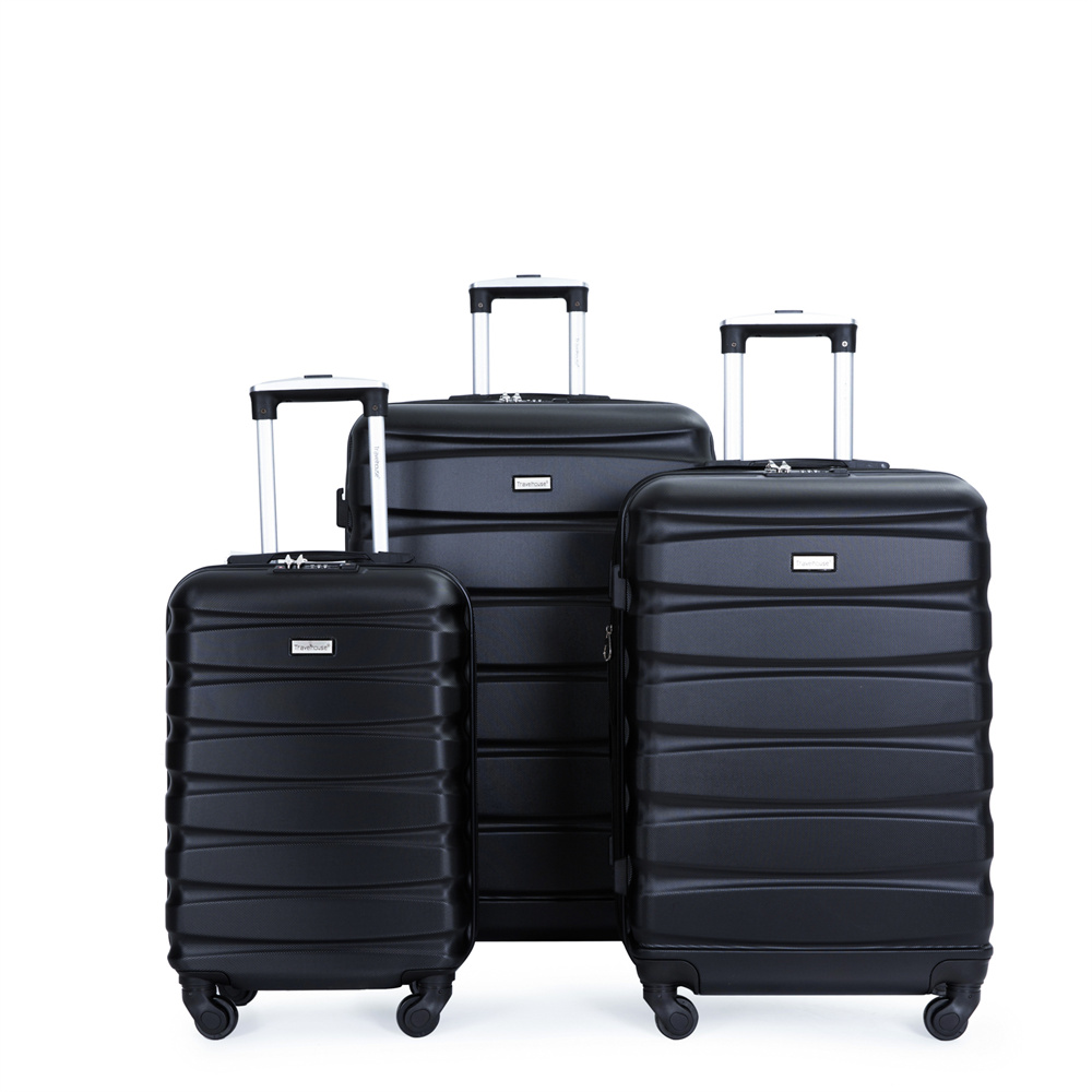 Expandable 3 Piece Luggage Sets, ABS Hardshell Lightweight Suitcase