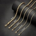 thumbnail image 5 of Chain Necklace for Men, Gold Plated Rope Chain Stainless Steel Necklace for Men and Women Jewelry Gift, Wide 2.5mm 5mm, 5 of 6