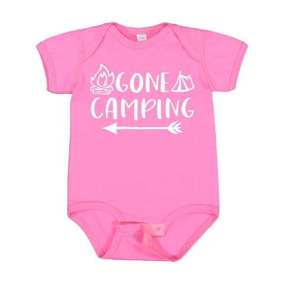 Inktastic Gone Camping Boys or Girls Baby Bodysuit