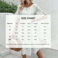 thumbnail image 6 of MORTTIC Women's Solid Color Round Neck Short Sleeve Dress with Hollow-out Splice Design Summer Midi Dress White，S, 6 of 6