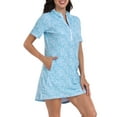 thumbnail image 5 of HDE Women's Short Sleeve UPF 50 Beach Coverup Dress with Hood Teal Paisley XXL, 5 of 6