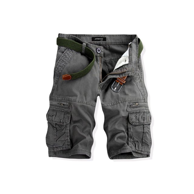 xiaxaixu Men Cargo Shorts, Button Zipper Closure Solid Summer Shorts Streetwear with Pockets