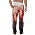 thumbnail image 5 of Domuza Halloween Pajamas for Men Funny Novelty Print Casual Drawstring Pajama Pants Lightweight Soft Cotton Lounge Pjs Bottoms with Pockets Deep Red XXL, 5 of 6