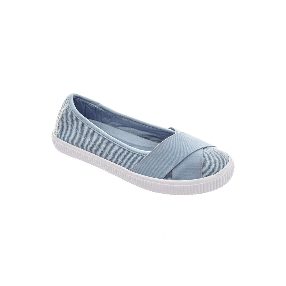 denim slip on flats