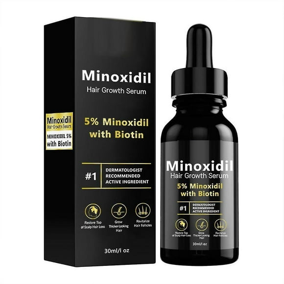 5% Minoxidil & Biotin Hair Growth Serum – For Men & Women, Strengthens & Repairs Damaged Hair