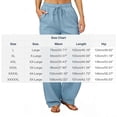 thumbnail image 3 of Vynhevius Plus Size Palazzo Pants for Women Cotton Drawstring Elastic Waist Casual Loose Trousers Solid Color Summer Bottoms, 3 of 6