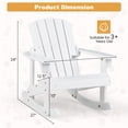 thumbnail image 2 of Gymax 4PCS Kid Adirondack Rocking Chair Outdoor Solid Wood Slatted seat Backrest White, 2 of 9