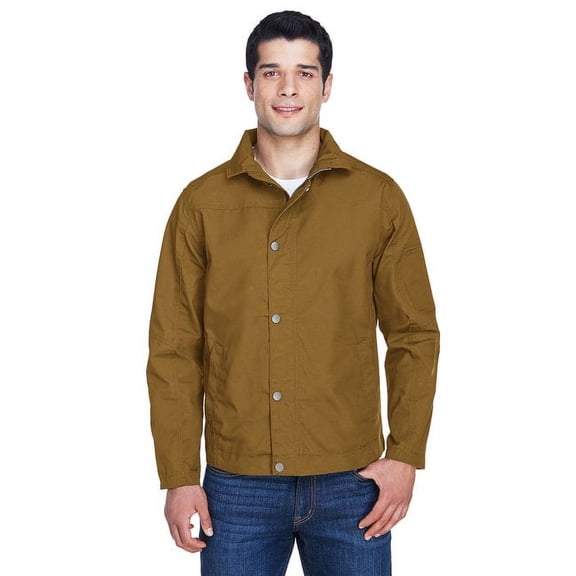 M705 Harriton Mens Auxiliary Canvas Work Jacket Duck Brown XL