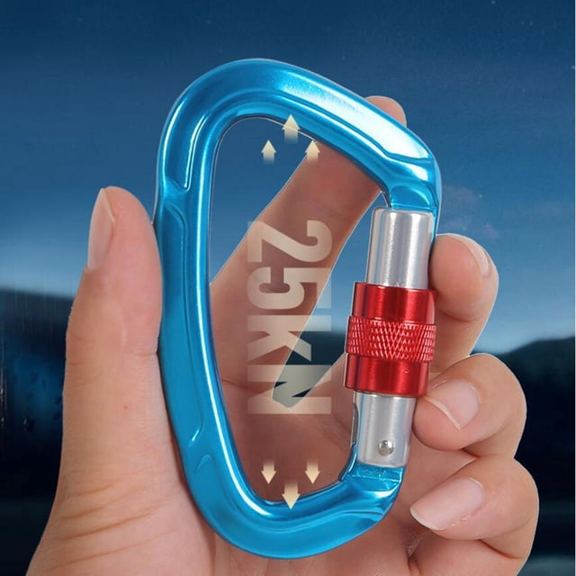 Mosquetón Resistente Perfecl de Escalada con Compuerta Roscada 25 KN Azul