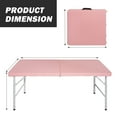 thumbnail image 5 of 4 FT Portable Folding Table, Indoor Outdoor Portable Heavy Duty Camping Table Wedding Event Utility Game Desk w/Handle and Steel Legs, No Need Assembly, Camping Table for Picnic Dining Party, Pink, 5 of 7