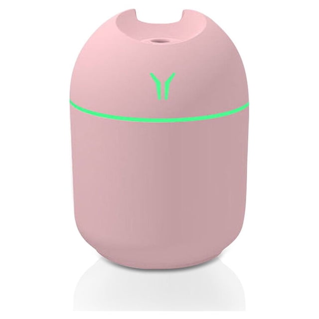 relayinert 250ML Mini Air Humidifier Ultrasonic Aroma Essential Oil Aromatherapy Diffuser For Home Car Fogger Mist Maker With Night Lamp Pink