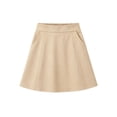 thumbnail image 4 of HILEELANG 4-13 Little Big Girls Skort Khaki with Built-in Shorts School Uniform Twill Skirt Elastic Back Waist A Line with Pockets Scooter for Kids, 4 of 15