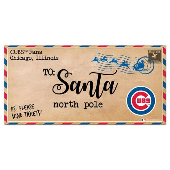 Chicago Cubs 6'' x 12'' Letter to Santa Sign