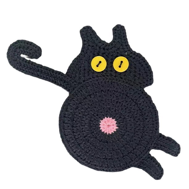 Regalos de gatos para amantes de los gatos Posavasos de gato tejidos, creativos y lindos, posavasos aislantes, posavasos para café y té, regalos de escritorio