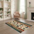 thumbnail image 2 of ODIKA 4'x6' Washable Area Rug Witchy Moth Boho Aesthetic Mystical Symmetrical Stripes Border for Dorm Room, Small Living Stain Resistant Low Profile, Easy Care, 2 of 7