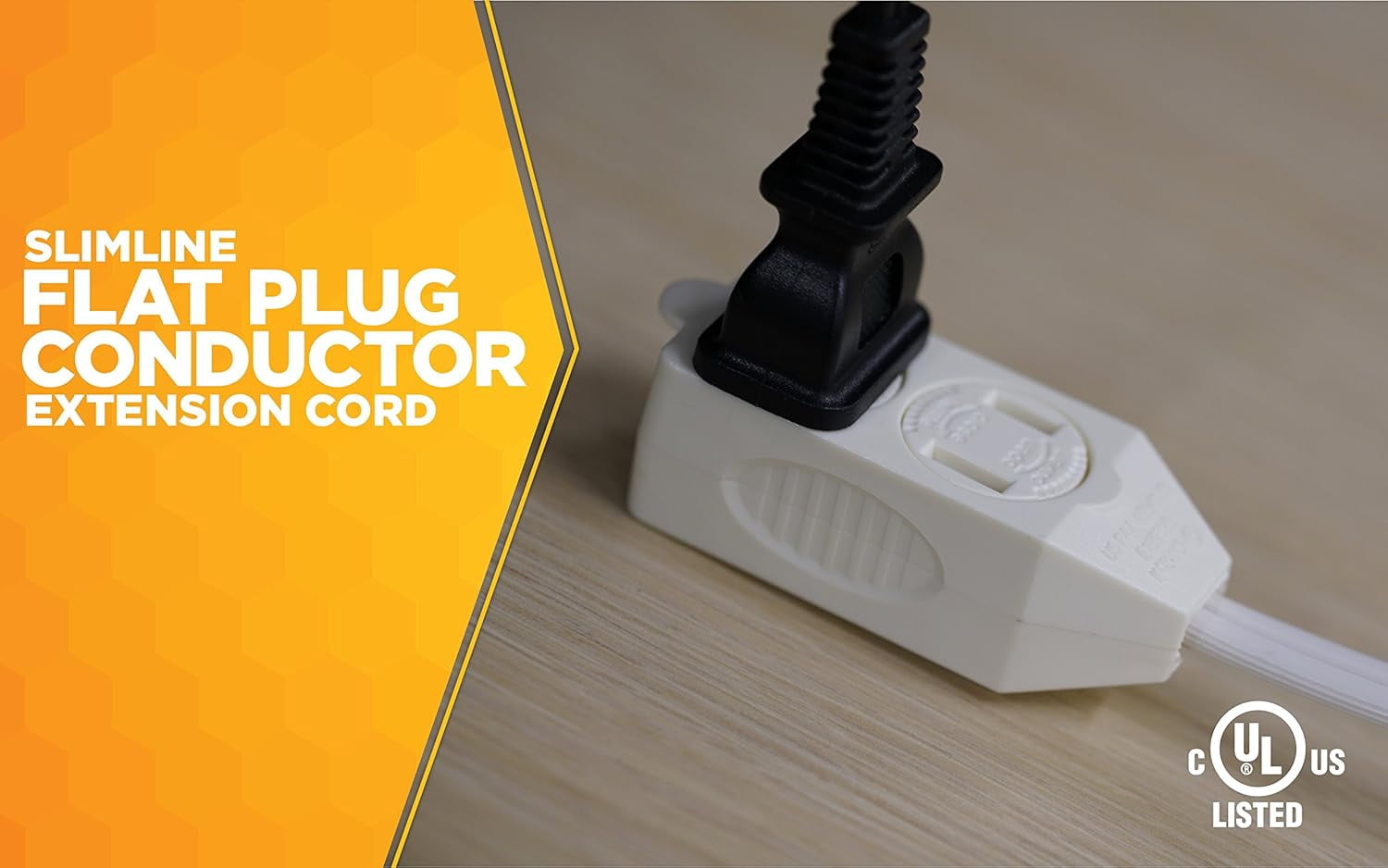 2-pack - SlimLine 2237 Flat Plug Extension Cord, 2-Wire, 13-Foot, White