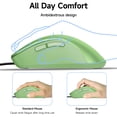 thumbnail image 6 of Wired Mouse, USB-A Wired , 1400 DPI Optical Tracking, 5 Buttons,Ergonomic Cord Mouse for PC/Mac/Laptop-Light Green, 6 of 8
