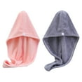 thumbnail image 1 of Toalla de microfibra para el cabello para mujer, paquete de 2, turbante absorbente de secado rápido y mágico, 1 of 5