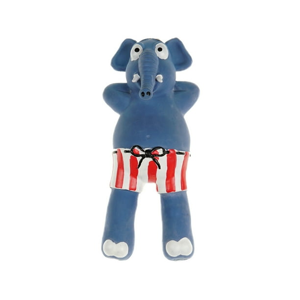 blue elephant dog toy with squeaker