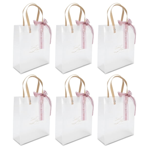 Caja De Dulces, Bolso Transparente, Bolsa De Regalo Segura, Exquisita, Reutilizable, 10 Piezas Con Cinta Rosa Para Fiesta Para Boda
