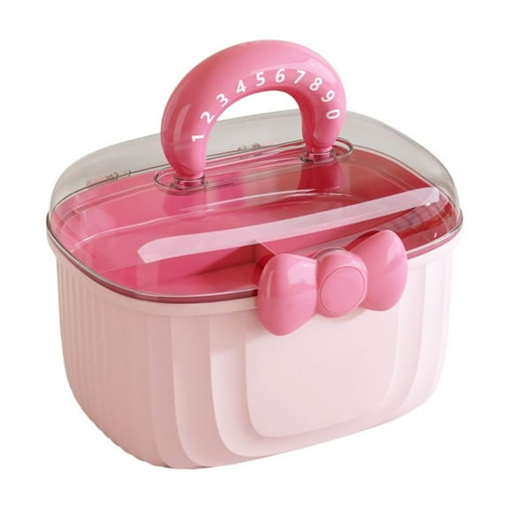 Large Capacity 2 Layer Clear Hair Accessories Storage Organizers Box For Women Girls With Comfortable Grip Handle