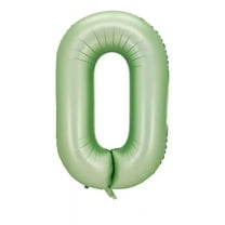 Number Zero Balloon Pastel Sage Green Number 0 Balloon 32" Large Party Birthday Balloon