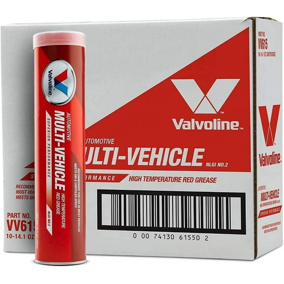 Valvoline Multi-Vehicle High Temperature Red Grease 14.1 OZ Cartridge, Case of 10