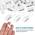 thumbnail image 2 of 40 Pcs Small Hook Clip Set Metal Curtain Hanger Photo (painted White) Pieces Card Holder Clips with Hooks Awning Iron, 2 of 6