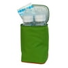 J.L. Childress Tall TwoCOOL 2 Bottle Cooler - Breastmilk and Baby Bottle Bag with Ice Pack, Green/Orange
