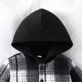 thumbnail image 6 of Popvcly Toddler Baby Boy Clothes Long Sleeve Hoodie Outfits Plaid Flannel Shirt Top Sweatpants Fall Winter Clothing 3M-5T, 6 of 9