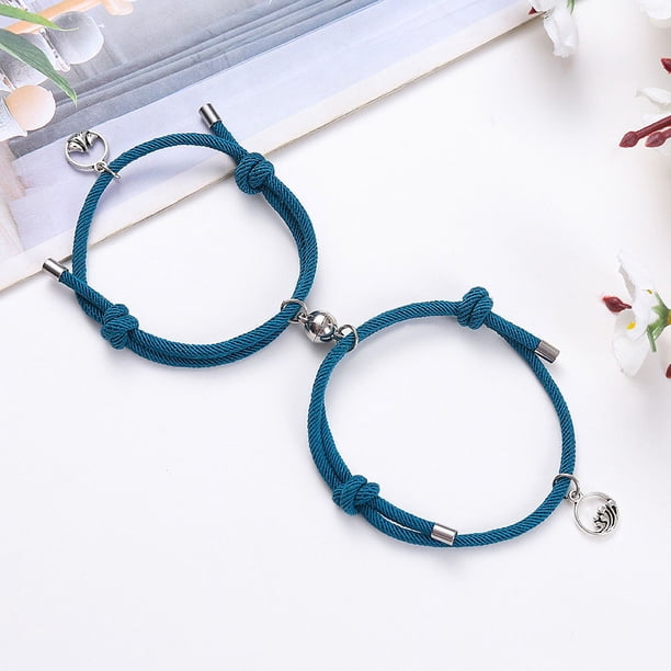 Pulsera de pareja de votos de amor eterno de aleación, un par de votos de amor eterno, cuerda de mano para hombres y mujeres, joyería pequeña