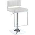 thumbnail image 1 of Bowery Hill Faux Leather Adjustable Bar Stool in White and Chrome, 1 of 2