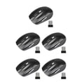 thumbnail image 2 of jesticaly Computer 2.4Ghz Wireless Optical Mouse Quick Speed Low Latency 6 Buttons Plastic Gaming Mice Desktop PC Portable Black 5Set, 2 of 6