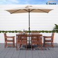 thumbnail image 2 of Clihome  10' x 6'5 Aluminum Rectangular Market Umbrella Brown, 2 of 5