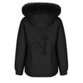 thumbnail image 4 of Womens 2024 Winter Fuzzy Fleece Jacket Hooded Color Block Patchwork Cardigan Coats Outerwear with Pockets, 4 of 7