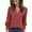 Wine, variant on ShiShine V Neck Long Sleeve Shirts for Women Casual Fall Tops Lightweight Tunic Sweaters Fashion Clothes Loose Fit 2025