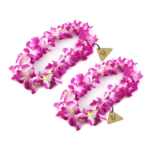 IDS Hula Hawaiian Ébouriffé Simulé Soie Fleur Luau Leis Danse Collier pour Partie Guirlande Cou Boucle Artificielle Fleur Leis Tropical Hawaiian Partie Collier