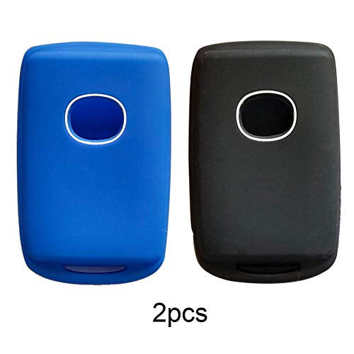 Dobrev 4 Buttons Silicone Case Protector Key Fob Cover Smart Car Remote Holder Suitable for 2019-2020 Mazda 3 Smart Key 4-Button PN BCKA-675RYA Fcc WAZSKE11D01 Black and Blue 