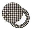 thumbnail image 2 of Kdxio Black Plaid Heart Print Stool Covers Round,Stretch Round Bar Stool Covers Washable Bar Stool Cushion Slipcover for 12-15 Inch Chair, 2 of 7