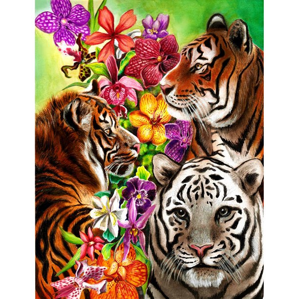 Taladro Diamante Pintura (DF3639) 5D DIY Completo Tigre Bordado Mosaico Craft Kit (W589) 20X30cm Hugtrwg Para estrenar
