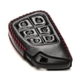 thumbnail image 3 of Vitodeco Genuine Leather Smart Key Fob Case with Leather Key Strap Compatible for 2021 Chevrolet Suburban Tahoe (6-Button, Black/Red), 3 of 6